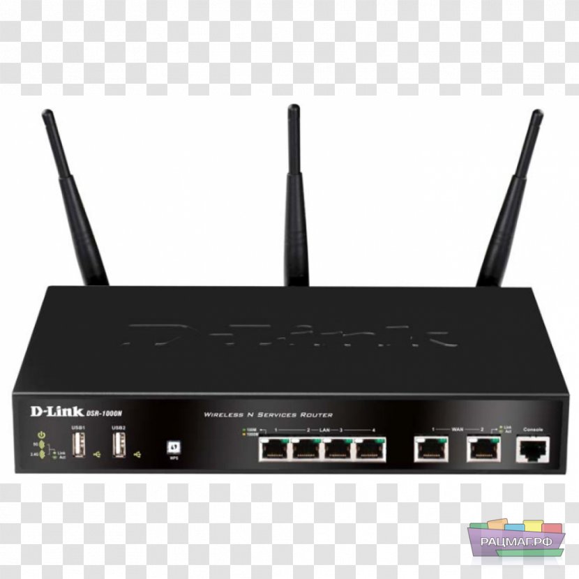 D-Link Unified Services Router DSR-1000N Wireless - 4-port Switch (integrated)EN, Fast EN, GB IEEE 802.11b, 802.11a, 802.11g, 802.11n Router4-port (integrated)EN,Others Transparent PNG