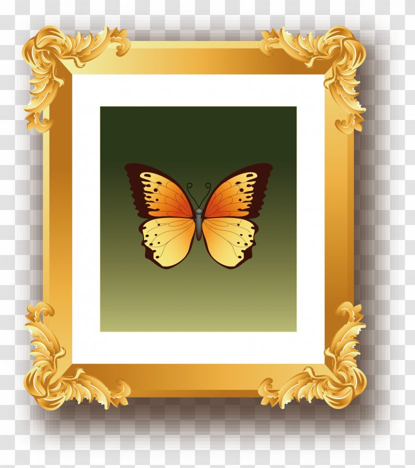 Picture Frame Monarch Butterfly Painting - Invertebrate - Nordic Jewelry Transparent PNG