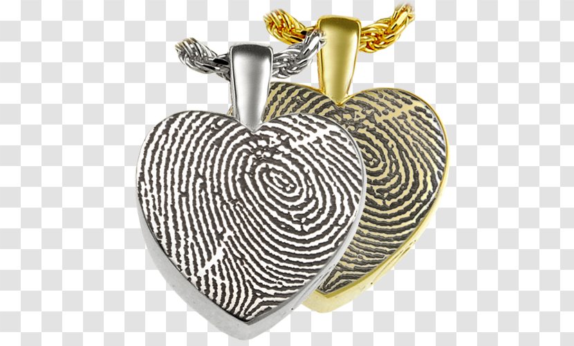 Locket Silver Charms & Pendants Fingerprint Necklace - Pendant - Heart Transparent PNG