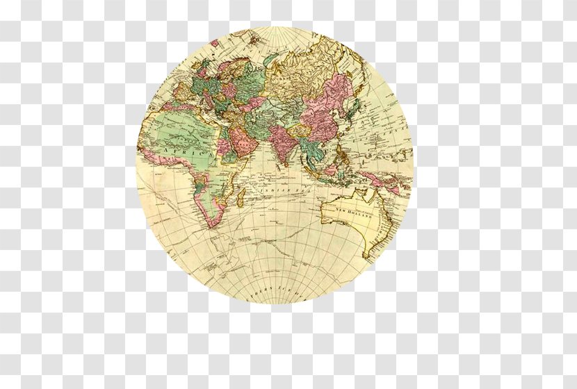 Old World Map Geography - Round Stickers Block Of The Transparent PNG