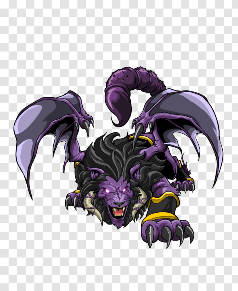 Manticore Art Dragon Drawing - Purple Transparent PNG