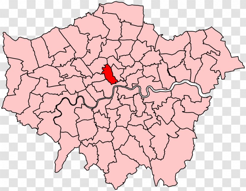 London Borough Of Islington Crayford Boroughs Blank Map - Cities And Westminster Transparent PNG