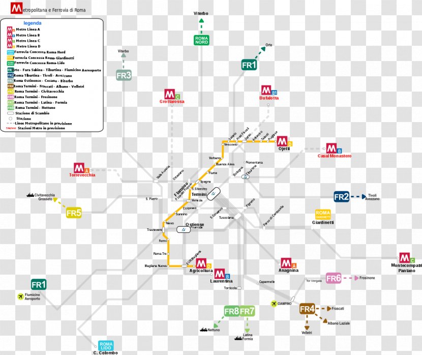 Rome Metro Rapid Transit Train Line D - 2020 Transparent PNG