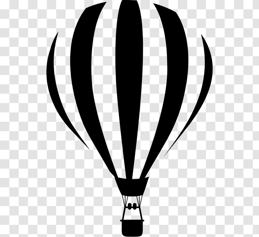 Hot Air Balloon Clip Art - Black And White Transparent PNG