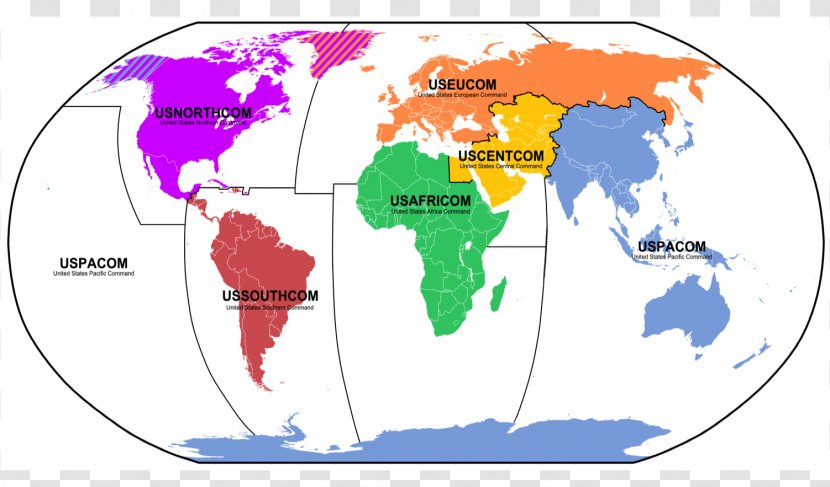 Area Of Responsibility United States Department Defense Unified Combatant Command - Social Morality Propaganda Map Transparent PNG