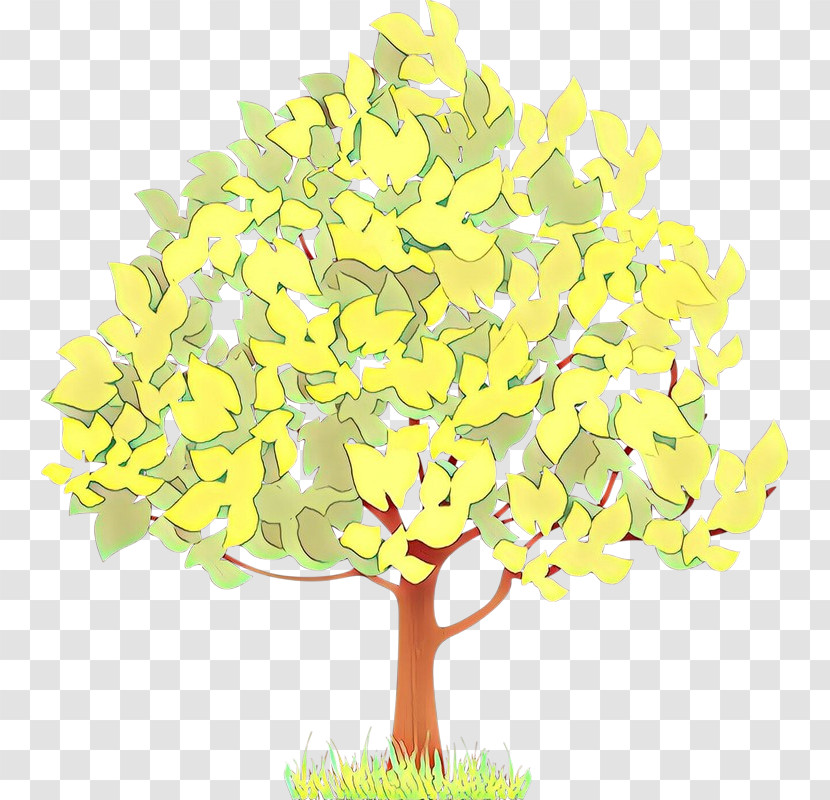 Yellow Tree Plant Flower Cut Flowers Transparent PNG