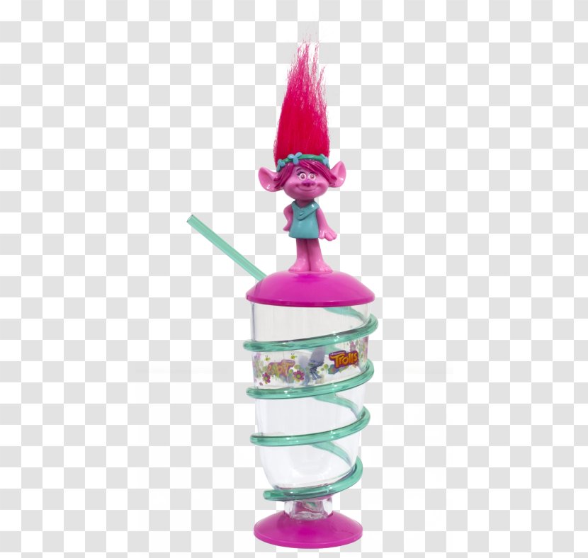 Bottle BIP Trolls Wiatrak Z Figurką 3D P12 Vaso Cana Caramelos Surtido Pink M - Toy - Branch From Figurine Transparent PNG