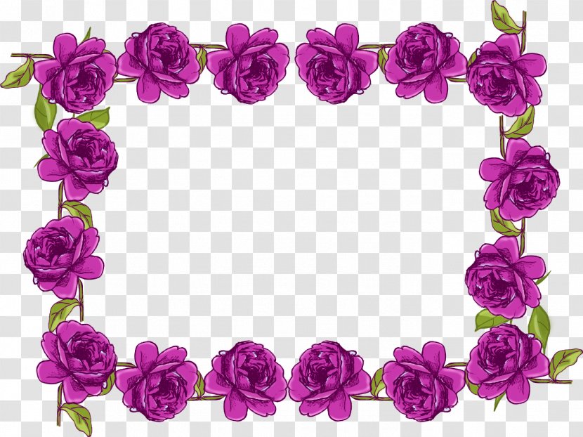Purple Flower Rose Clip Art - Violet - Frame Transparent PNG