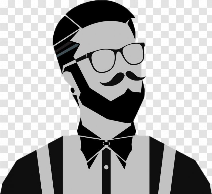 Hipster Man Silhouette Fashion - Heart - Hand-painted Transparent PNG