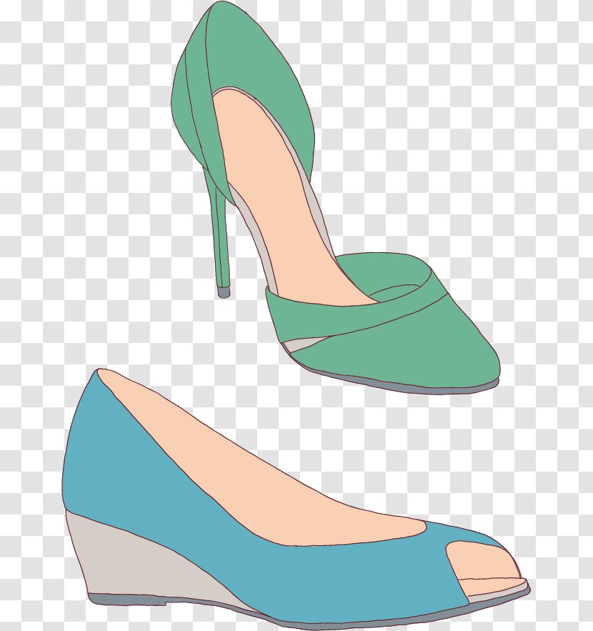 High-heeled Footwear Shoe Designer Euclidean Vector - Absatz - Women's High Heels Elements Hand-painted Cartoon Creative Transparent PNG