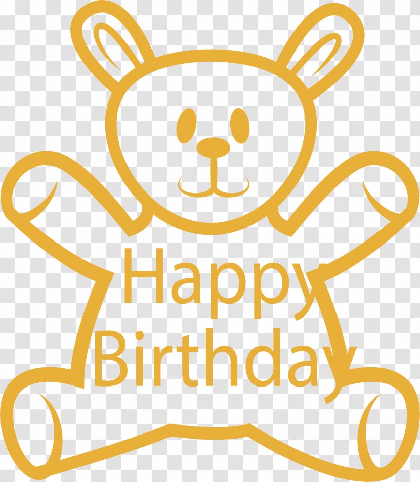 Birthday Cake Happy To You Greeting Card Poster - Product - Yellow Line Bear Transparent PNG