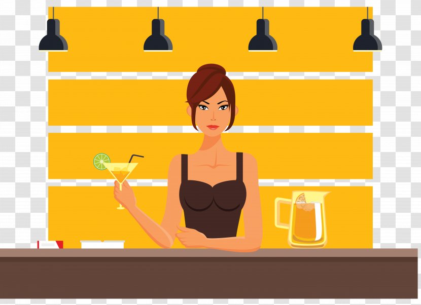 Cocktail Bar Illustration - Organization - Fashionable Woman Drinks Transparent PNG