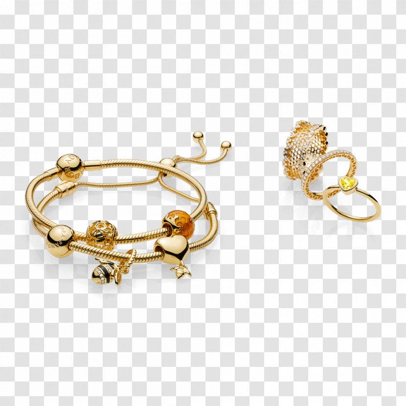 Earring Pandora Jewellery Bracelet Gold - Body Jewelry Transparent PNG