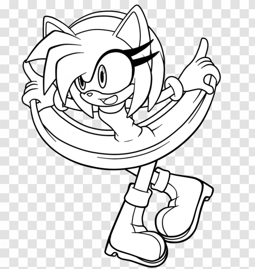 Sonic The Hedgehog Amy Rose Line Art Metal Drawing - Heart - Lineart Transparent PNG