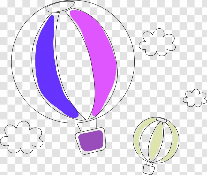 Balloon Purple Clip Art - Airship - Cartoon Hot Air Decorative Pattern Transparent PNG
