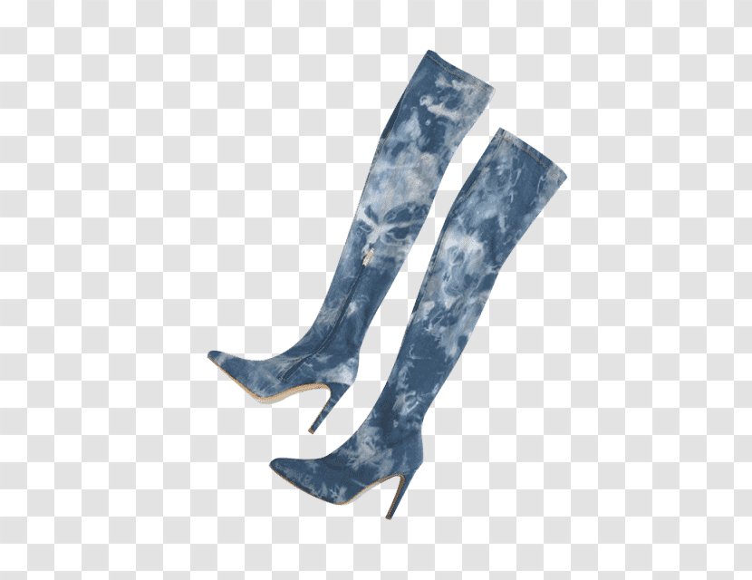 High-heeled Shoe Knee-high Boot Jeans - Watercolor Transparent PNG