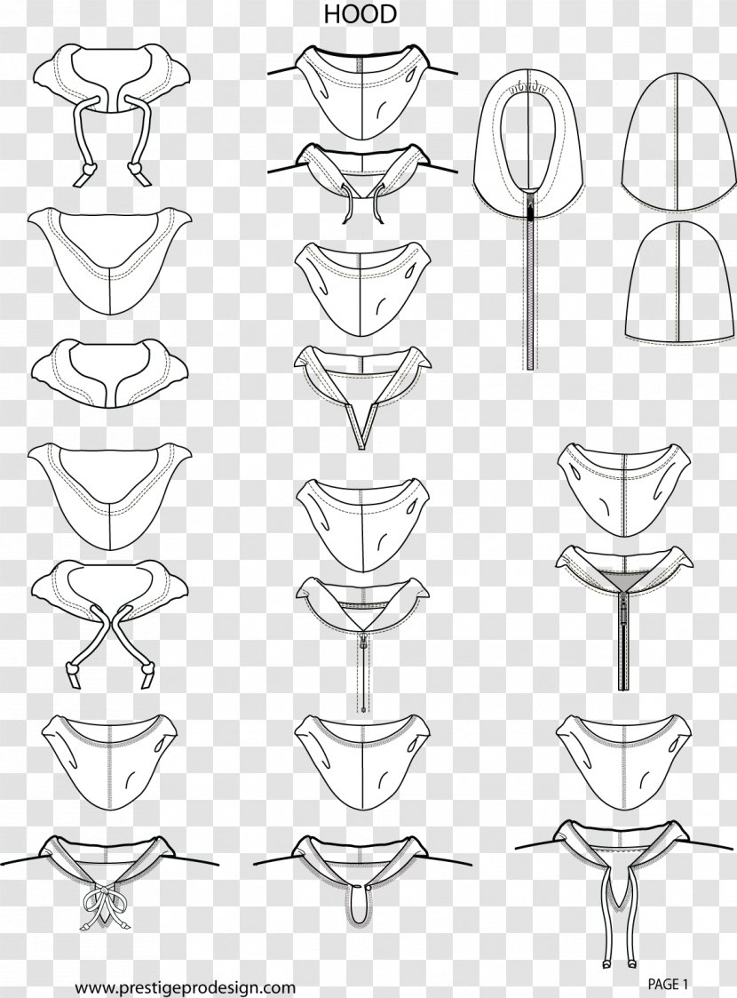 Technical Drawing Collar Clothing Sketch - Fashion Illustration - Jacket Transparent PNG