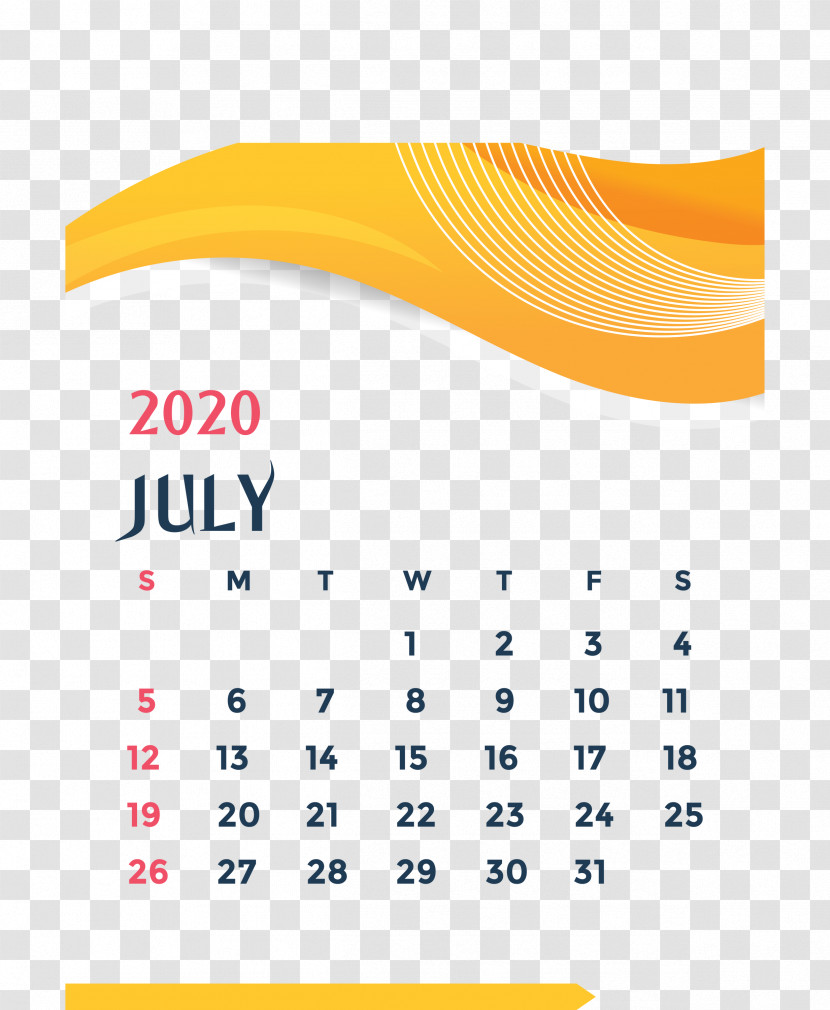 July 2020 Printable Calendar July 2020 Calendar 2020 Calendar Transparent PNG