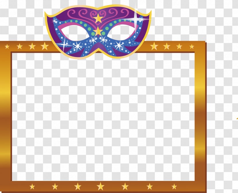 Carnival In Rio De Janeiro Brazilian Picture Frame - Party - Vector Hand-painted Masks And Masked Gold Transparent PNG