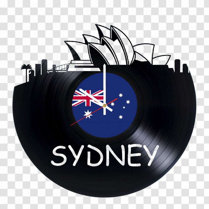 Vintage Watch Co Sydney Phonograph Record Clock Design Väggur - Wall Transparent PNG