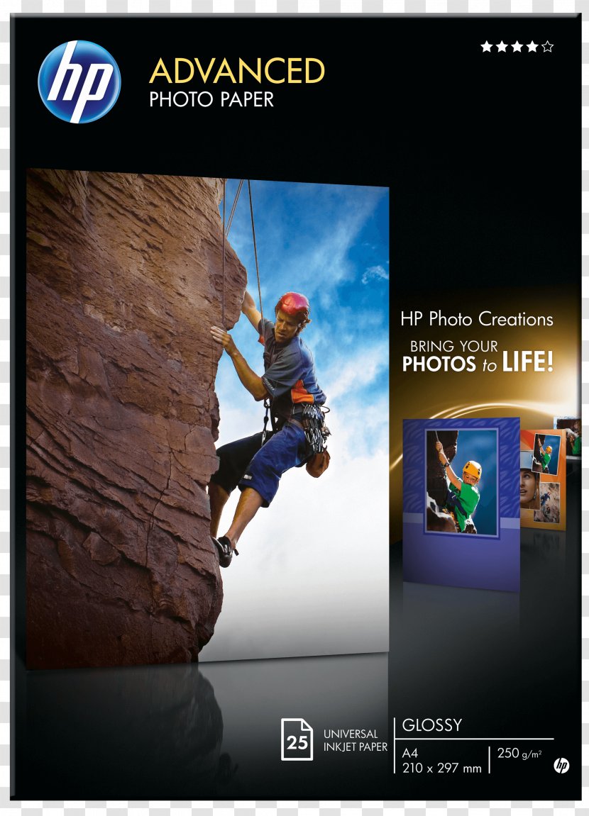 HP Advanced Glossy Photo Paper Hewlett-Packard Photographic Inkjet - Hewlettpackard Transparent PNG
