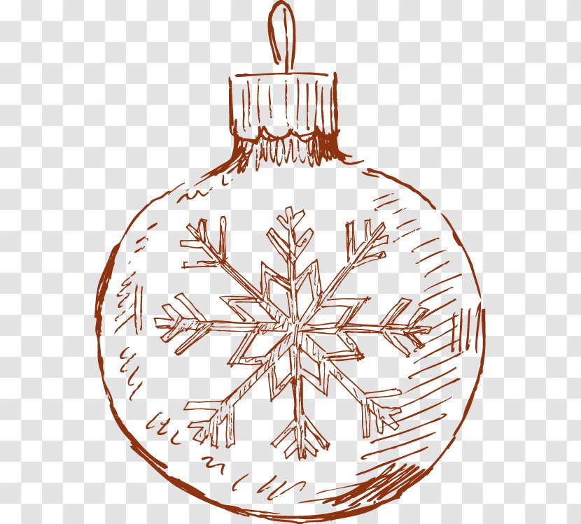 Circle Ball Christmas - Decoration - Hand-painted Snowflake Pattern Transparent PNG