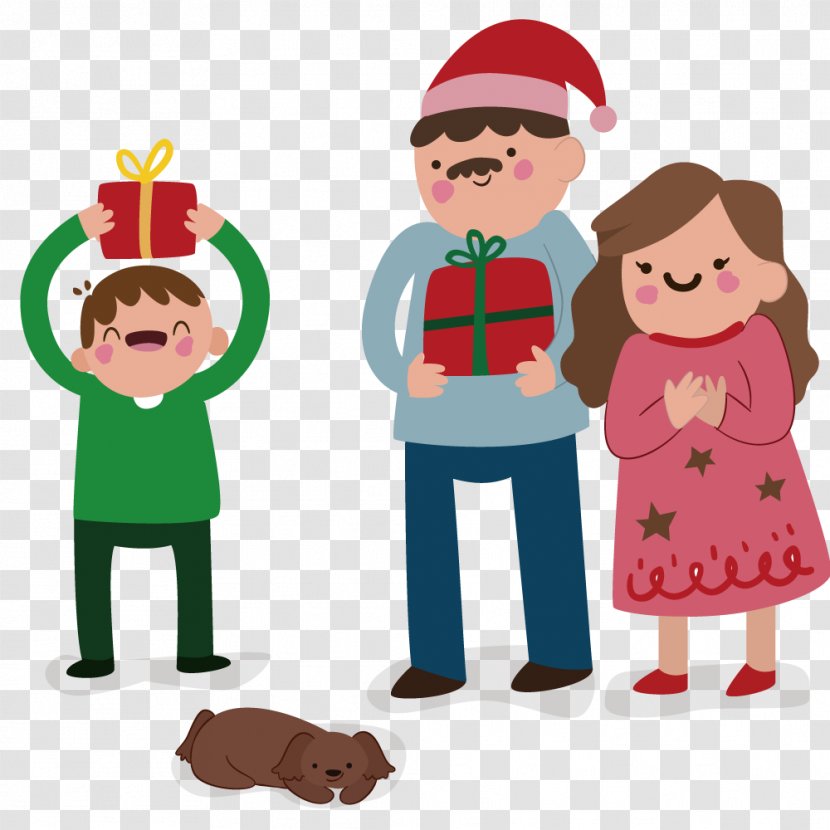 Christmas Family Clip Art - Tree - A Gift To The Son Of Parents Transparent PNG
