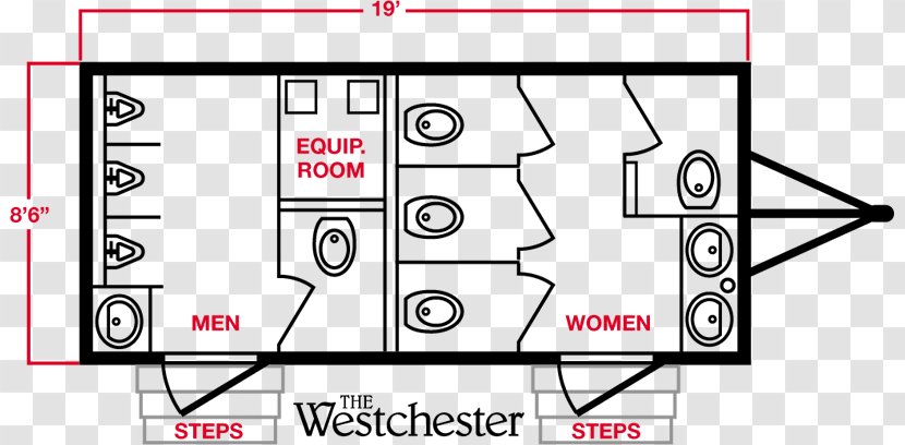 Public Toilet Bathroom Floor Plan Urinal - Drawing Transparent PNG