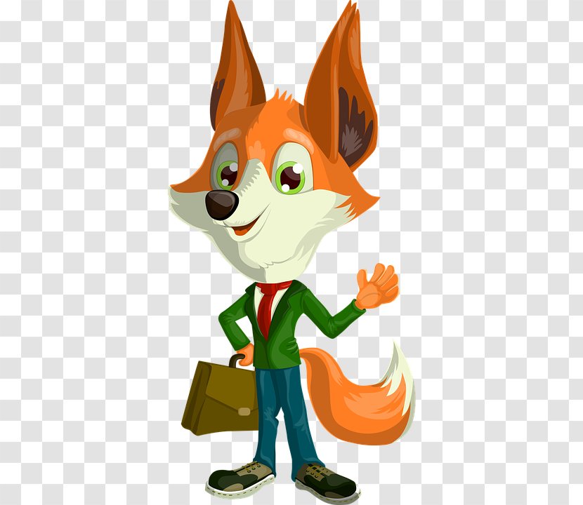 Cartoon Fox Illustration - Tail Transparent PNG