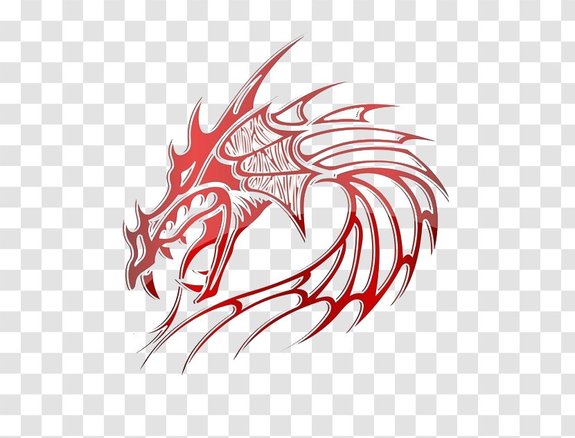 Chinese Dragon Welsh Clip Art - Sticker - Style Red Transparent PNG