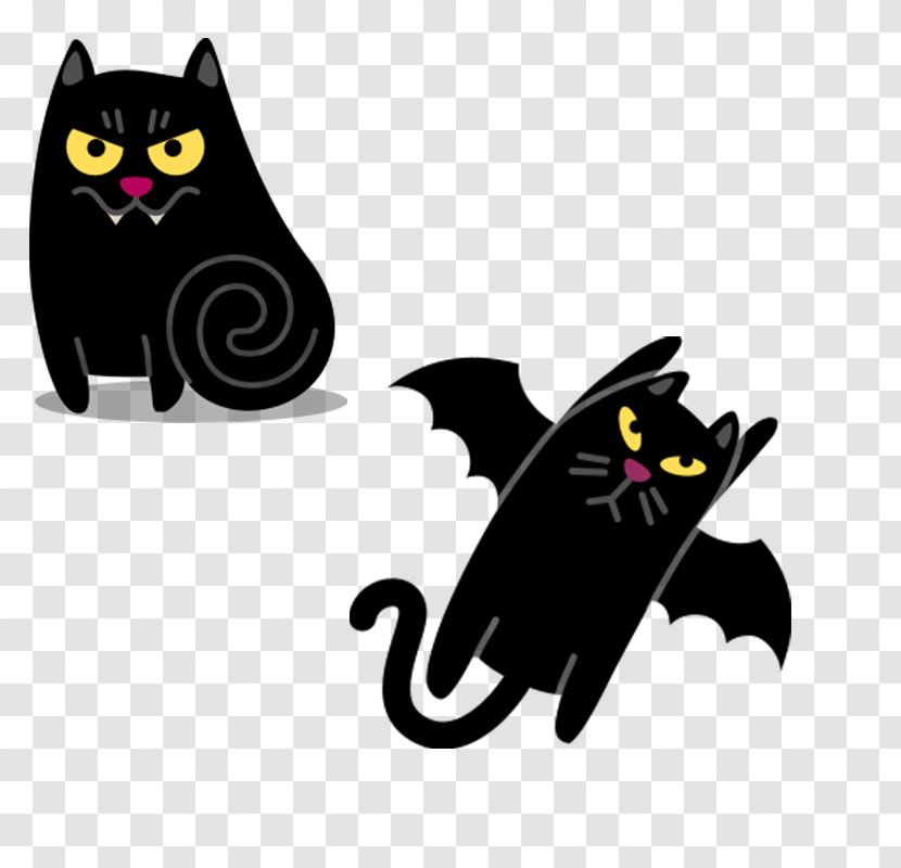 Cat Vampire Apple Icon Image Format - Ico - Cool Cartoon Vector Black Kitten Transparent PNG