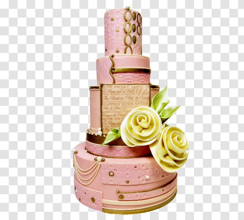 Wedding Cake Torte Frosting & Icing Decorating - Food Wine - PINK CAKE Transparent PNG