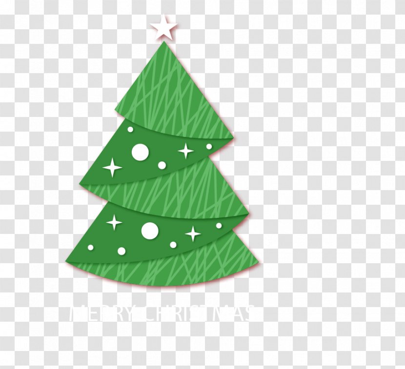 Paper Christmas Tree Origami - Green Striped Transparent PNG