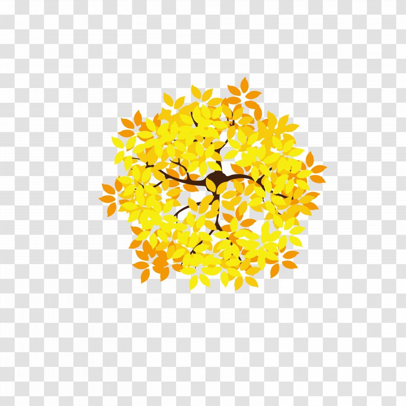 Leaf Tree Golden Leaves Euclidean Vector - Point - Overlooking The Transparent PNG