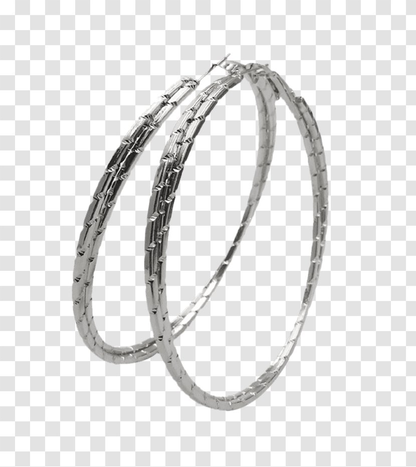 Earring Bangle Jewellery Bracelet Silver - Metal Hoop Transparent PNG