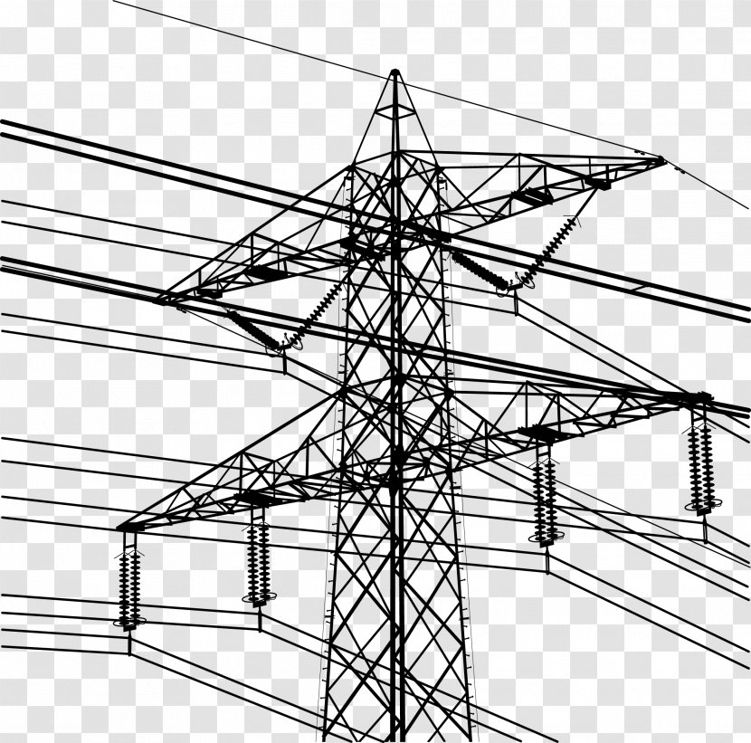 Electricity Overhead Power Line Electric Transmission Tower - Structure - High Voltage Transparent PNG