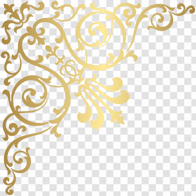Baroque Ornament Gold Decorative Arts Clip Art - Vector Transparent PNG