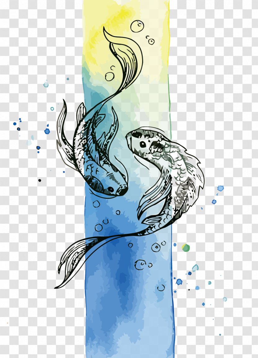 Fish Watercolor Painting - Deviantart - Vector Pisces Transparent PNG