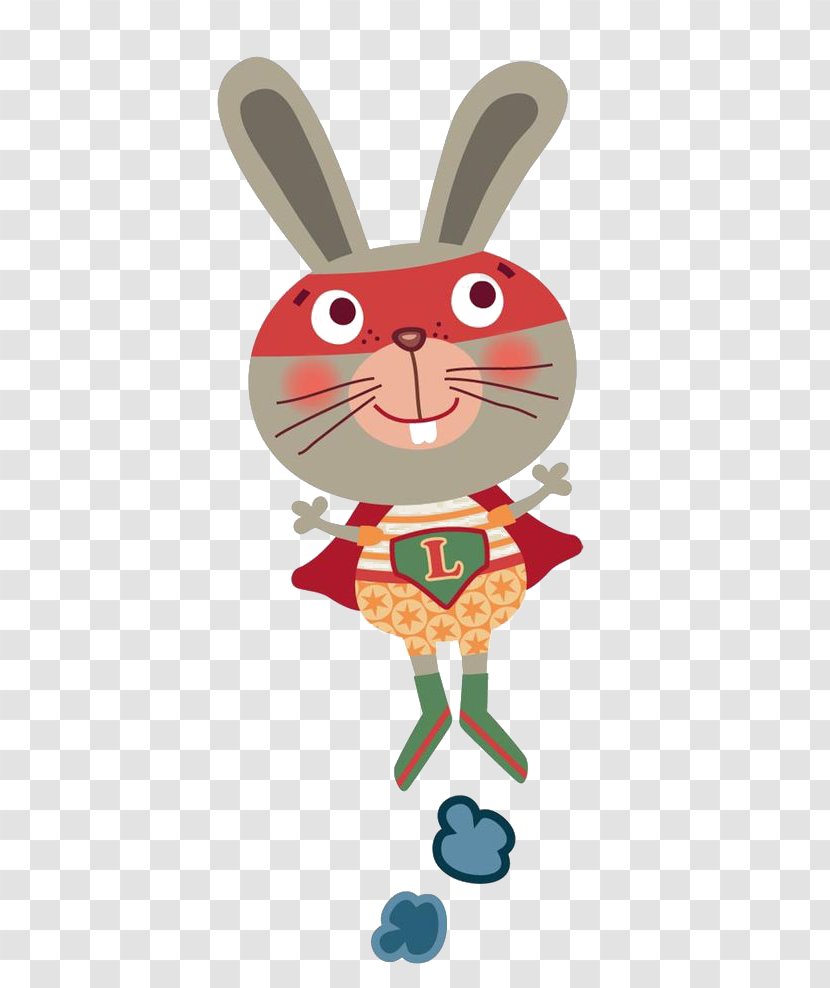 Easter Bunny Cartoon Whiskers Illustration - Anthropomorphic Rabbit Transparent PNG