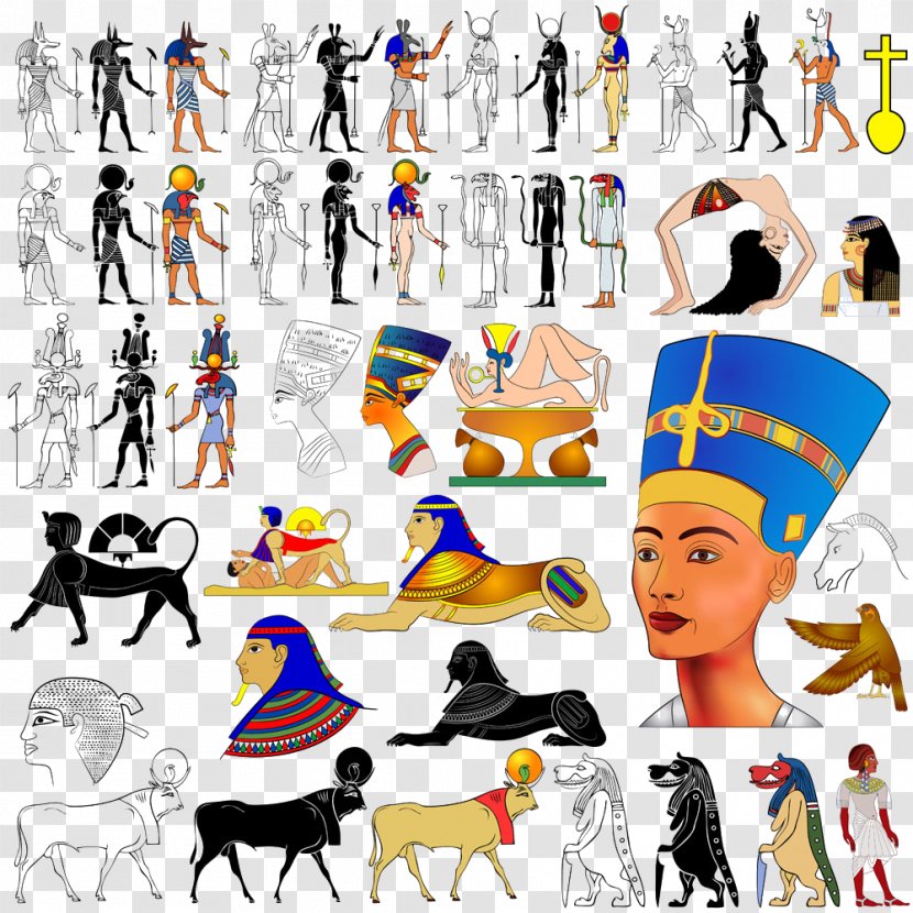Ancient Egyptian Deities Royalty-free Language - Line Art - Egypt Topics Transparent PNG