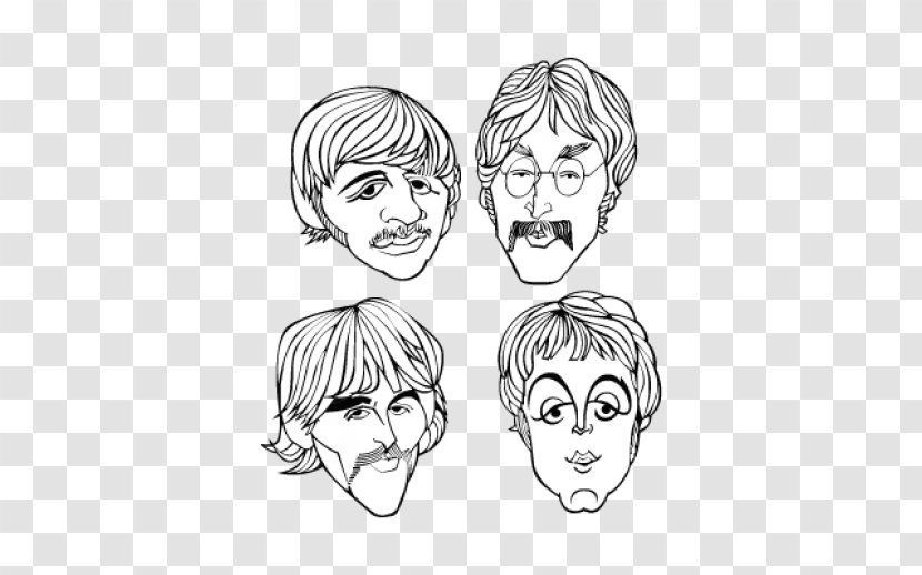 The Beatles Caricature Musician Sketch - Heart - Flower Transparent PNG