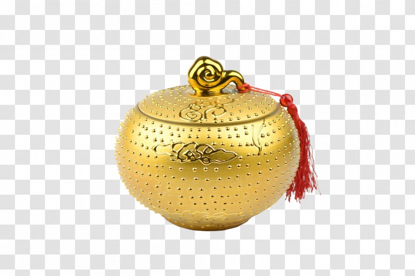 Gold Ceramic Jar - Library - Jinbo Transparent PNG
