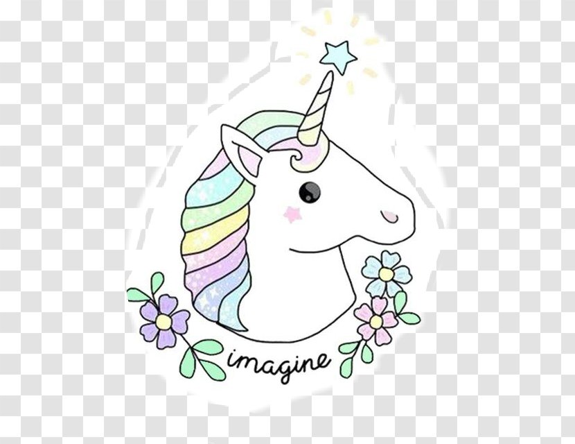 Unicorn Drawing Horn We Heart It - Flower Transparent PNG