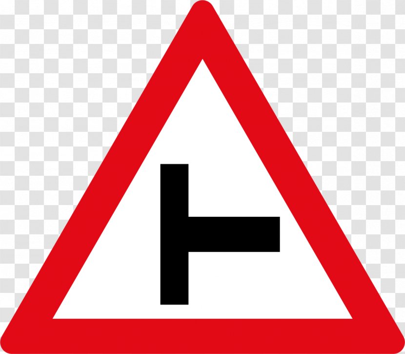 Road Signs In Singapore Junction Traffic Sign Three-way - Symbol - Side Transparent PNG