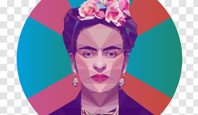 Low Poly Portrait Artist Graphic Designer - Flower - Frida Khalo Transparent PNG