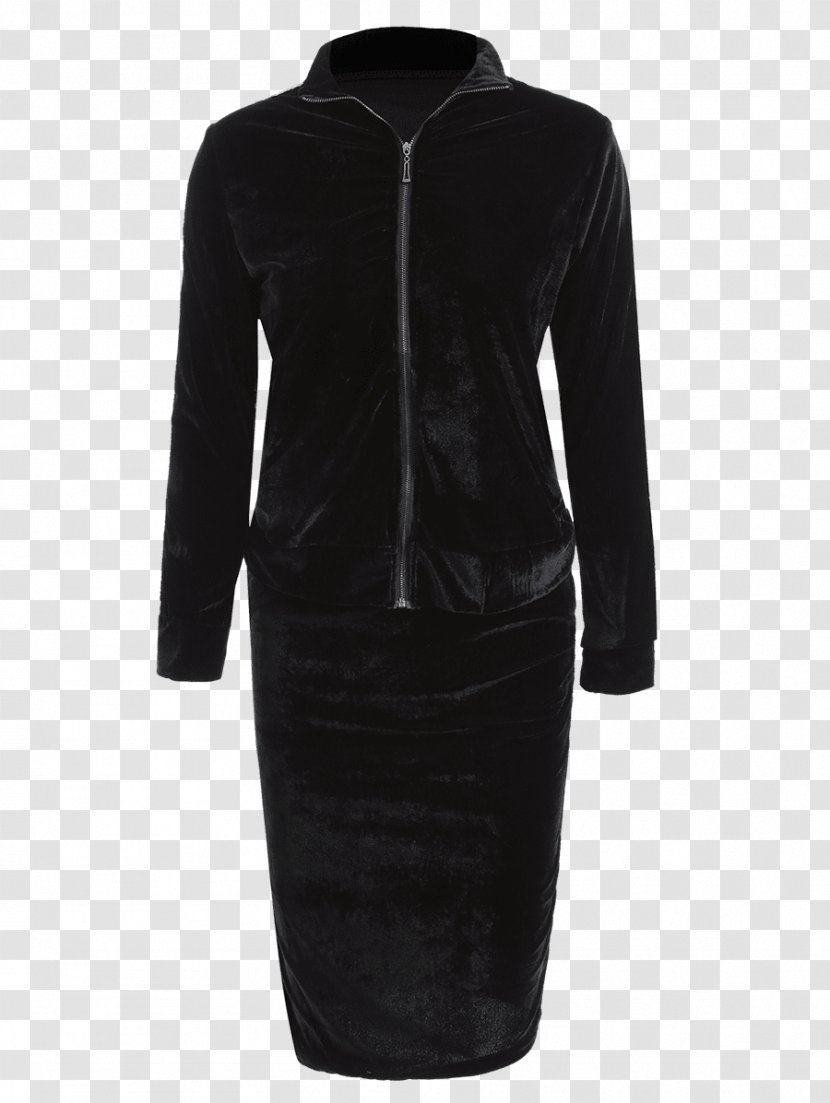 Dress Velvet Neck Black M Transparent PNG