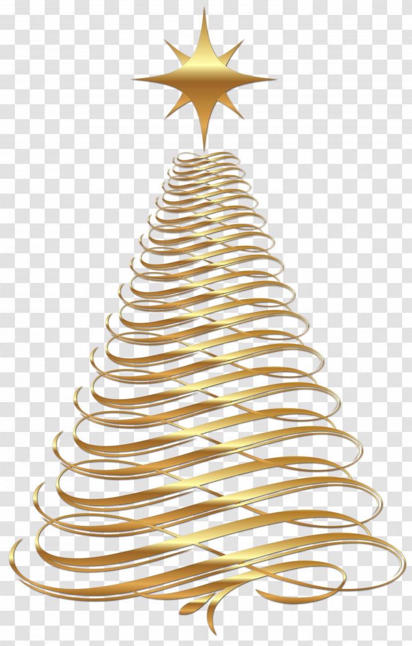Christmas Tree Day Clip Art - Kerstkrans - Large Transparent Gold Clipart Transparent PNG