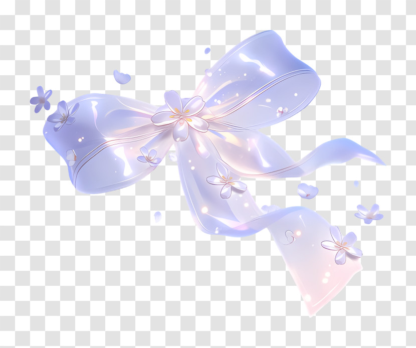 Delicate Lavender Ribbon Bow Transparent PNG