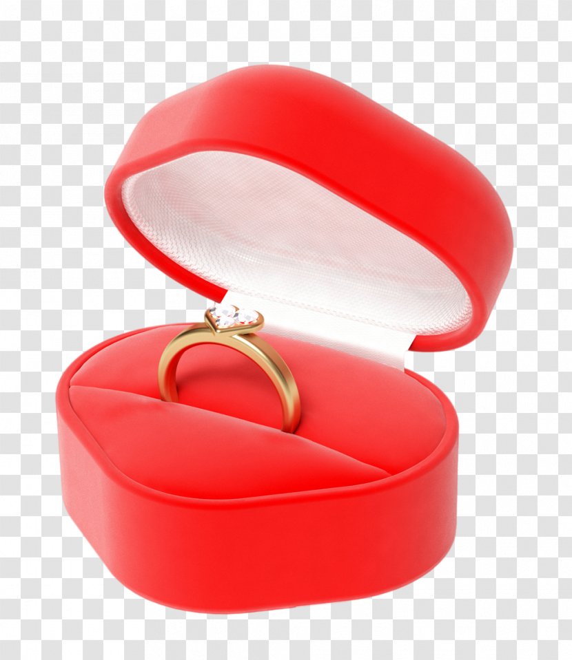 Heart Ring Box Clip Art - Red - Engagement Transparent PNG