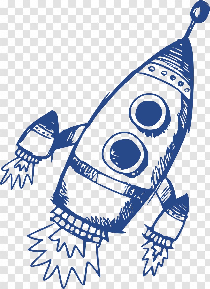 Rocket Launch Spacecraft Clip Art - Black And White - Rockets Transparent PNG